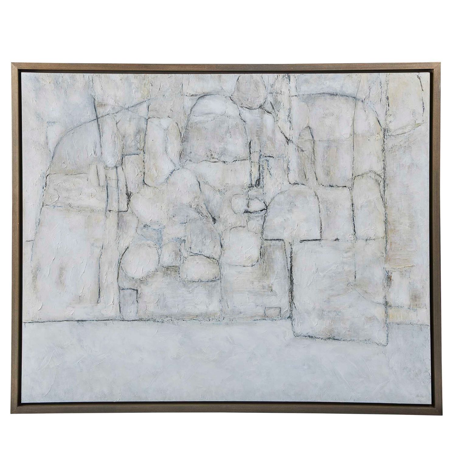 City Line - Framed Canvas - Gray / White / Woodtone