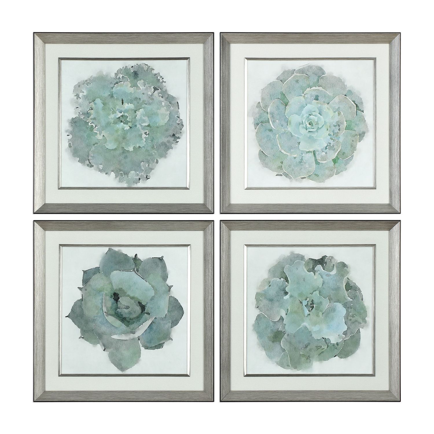Natural Beauties - Botanical Prints (Set of 4) - Light Blue