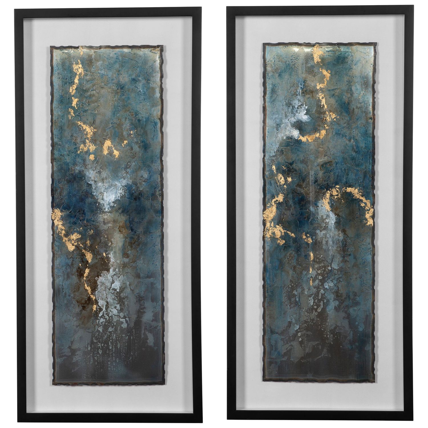 Glimmering Agate - Abstract Prints (Set of 2) - Blue