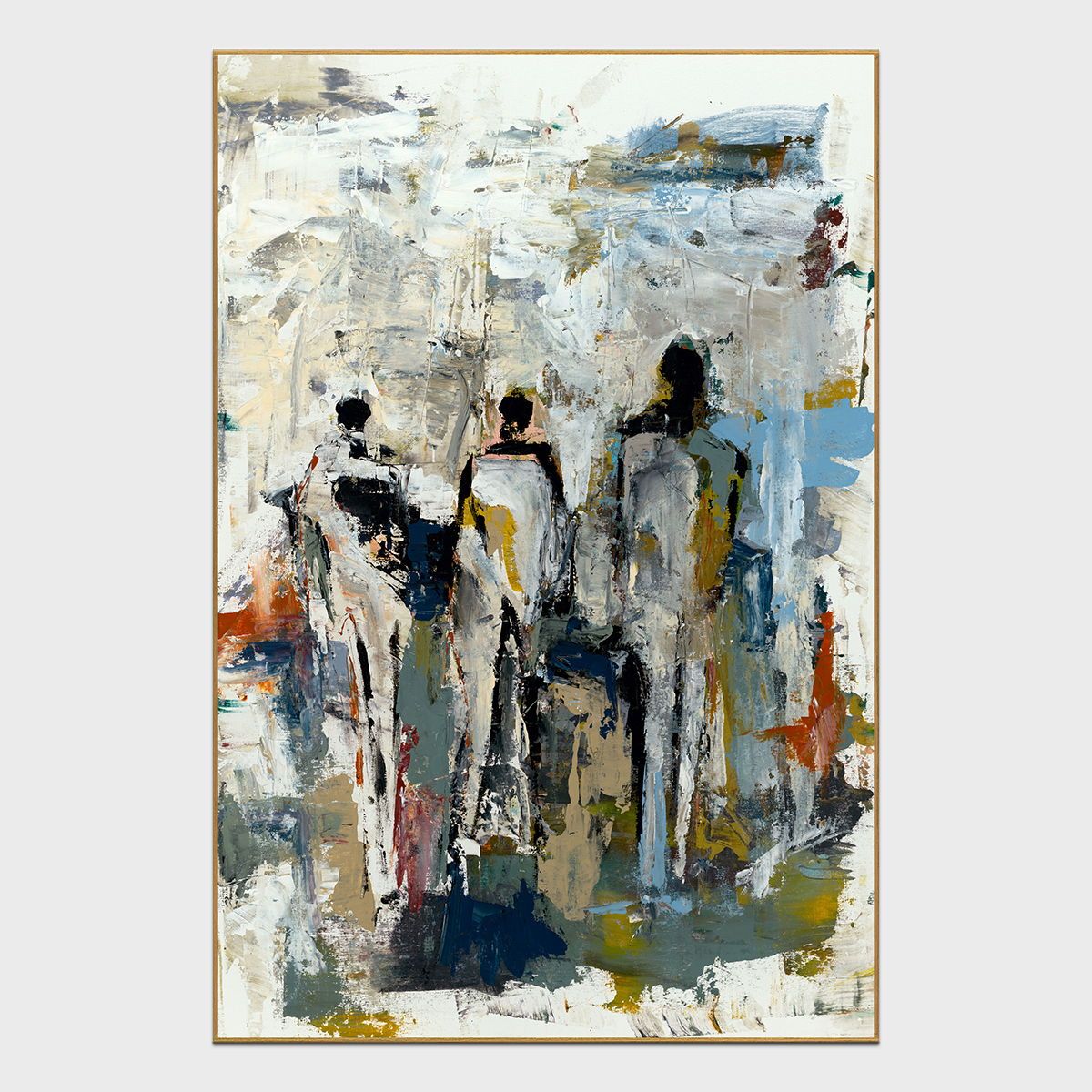 Hospitality - 40" x 60" Canvas Art - Blue & Gray