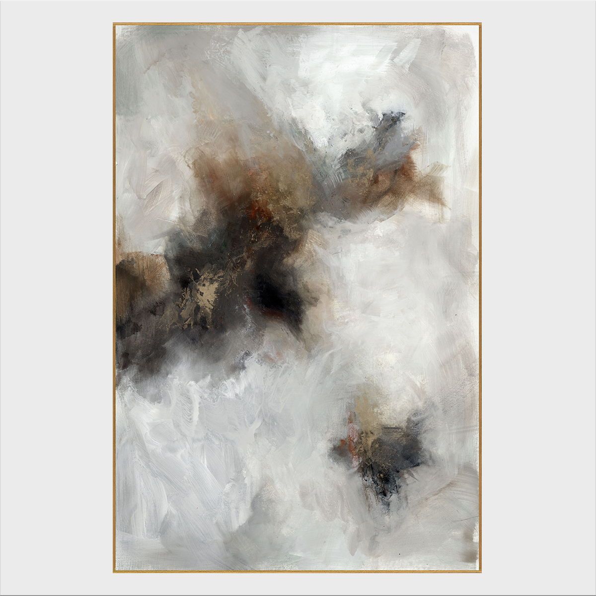 Water - 48" x 72" Canvas Art - Pearl Silver & Dark Gray