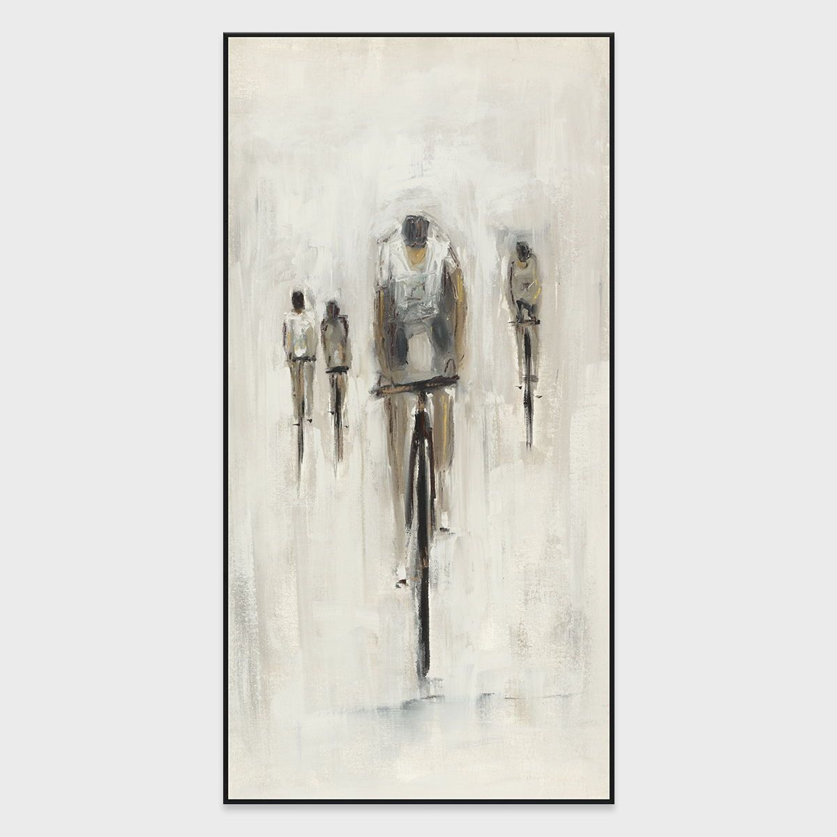 Cyclist - 40" x 80" Canvas Art - Beige