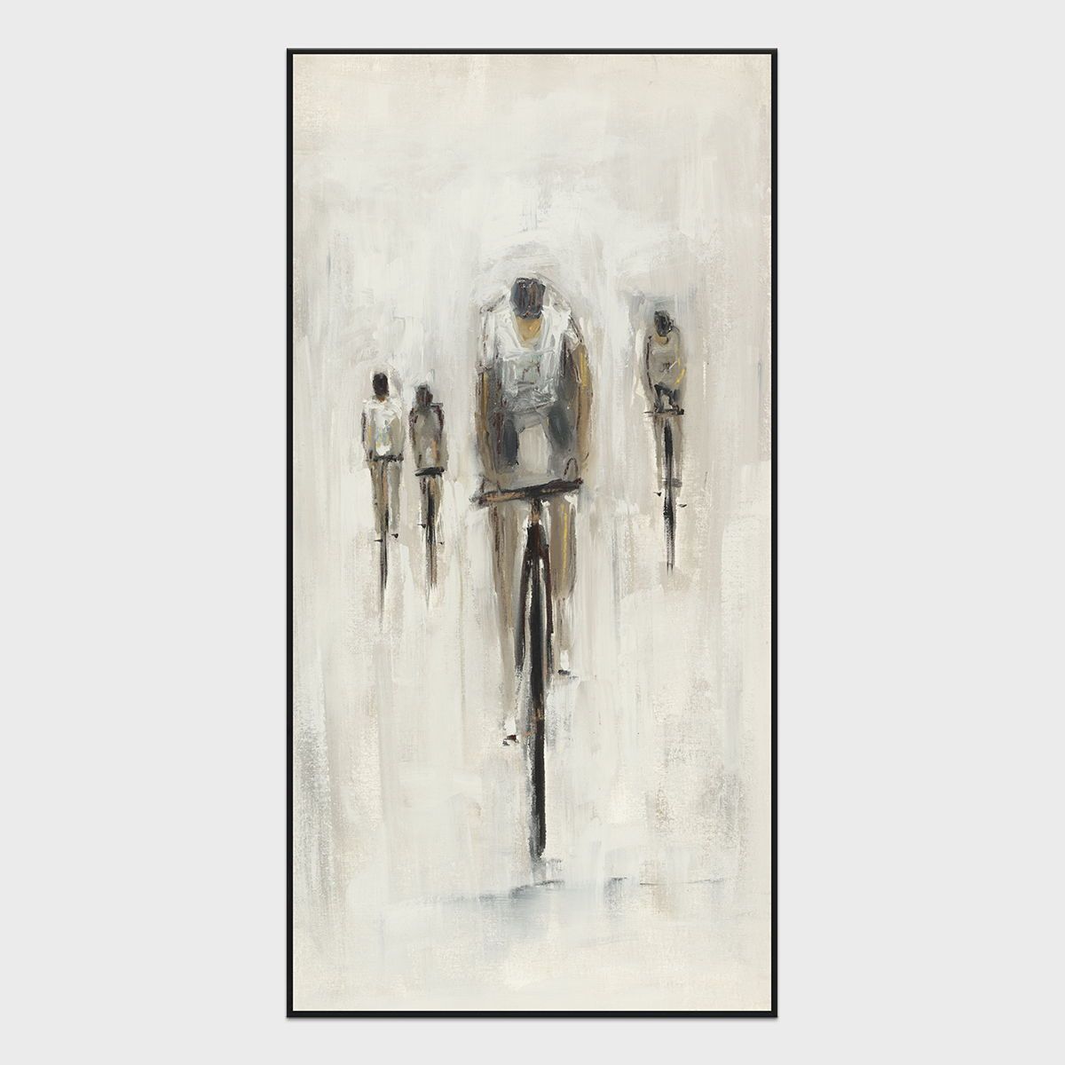 Cyclist - 40" x 60" Canvas Art - Beige