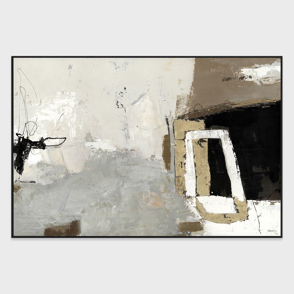 Disconnect - 54" x 80" Canvas Art - Gray
