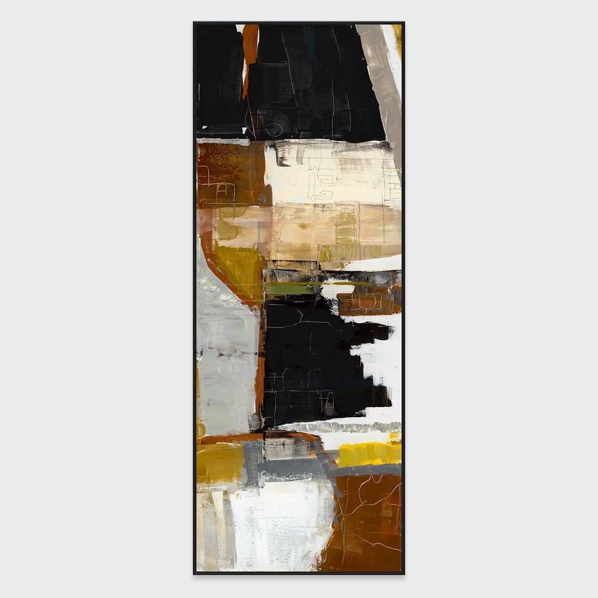 Urban II - 30" x 80" Canvas Art - Black & Dark Brown