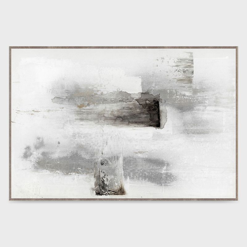 Whisper II - 30" x 20" Canvas Art - Pearl Silver