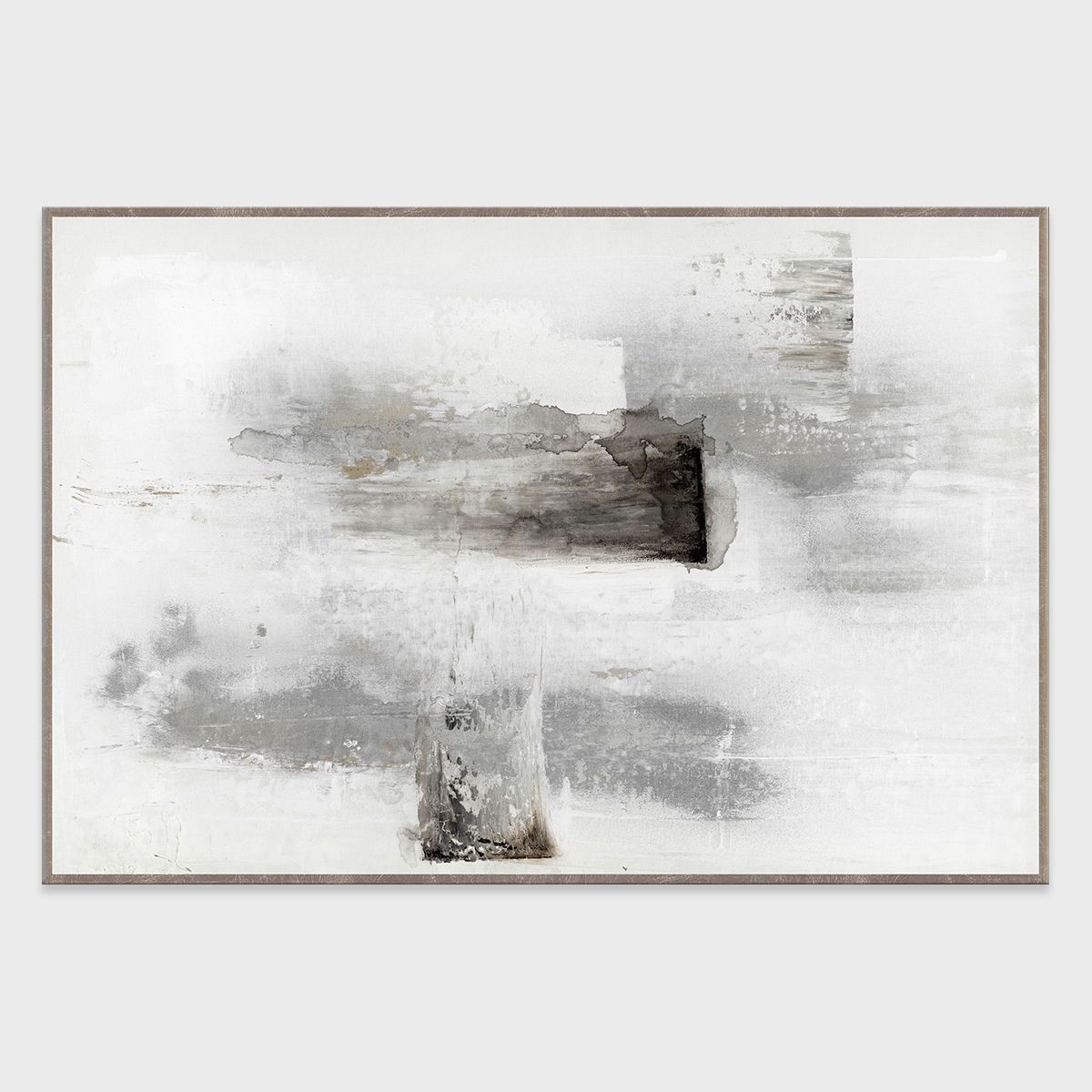 Whisper II - 60" x 40" Canvas Art - Pearl Silver