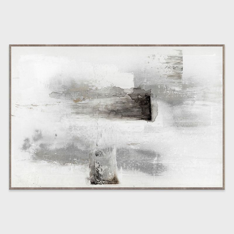 Whisper II - 60" x 40" Canvas Art - Pearl Silver