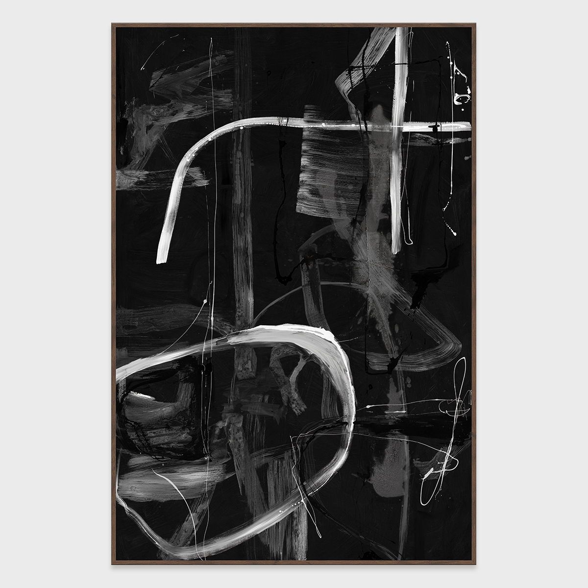 Yang - 48" x 72" Canvas Art - Black