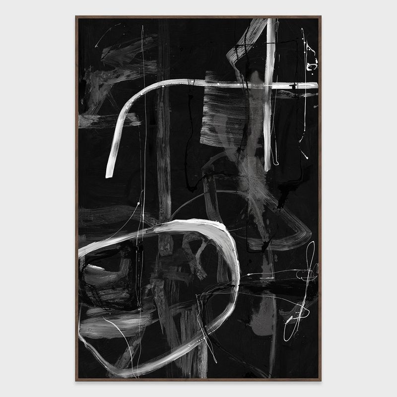 Yang - 40" x 60" Canvas Art - Black