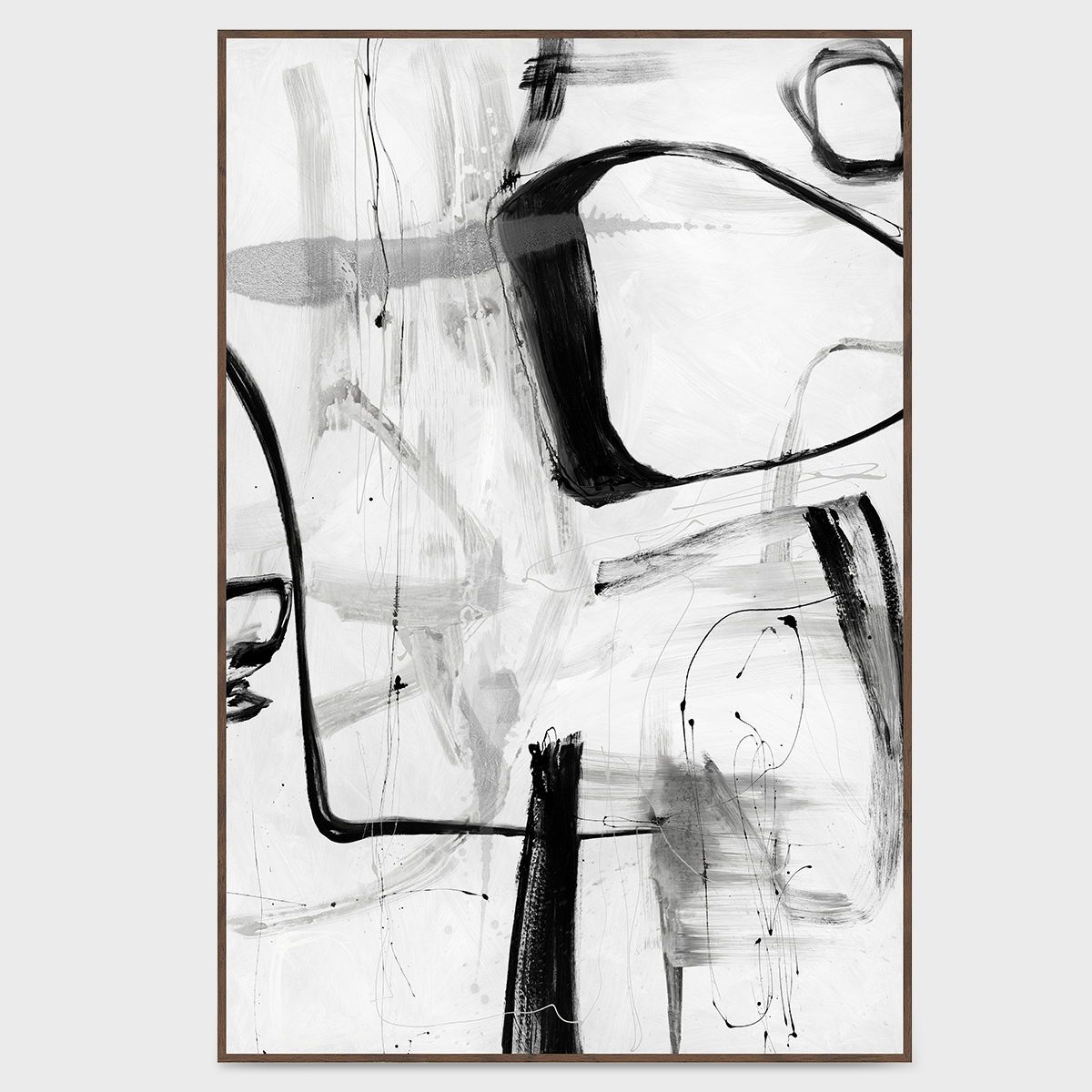 Yin - 30" x 40" Canvas Art - Black & White