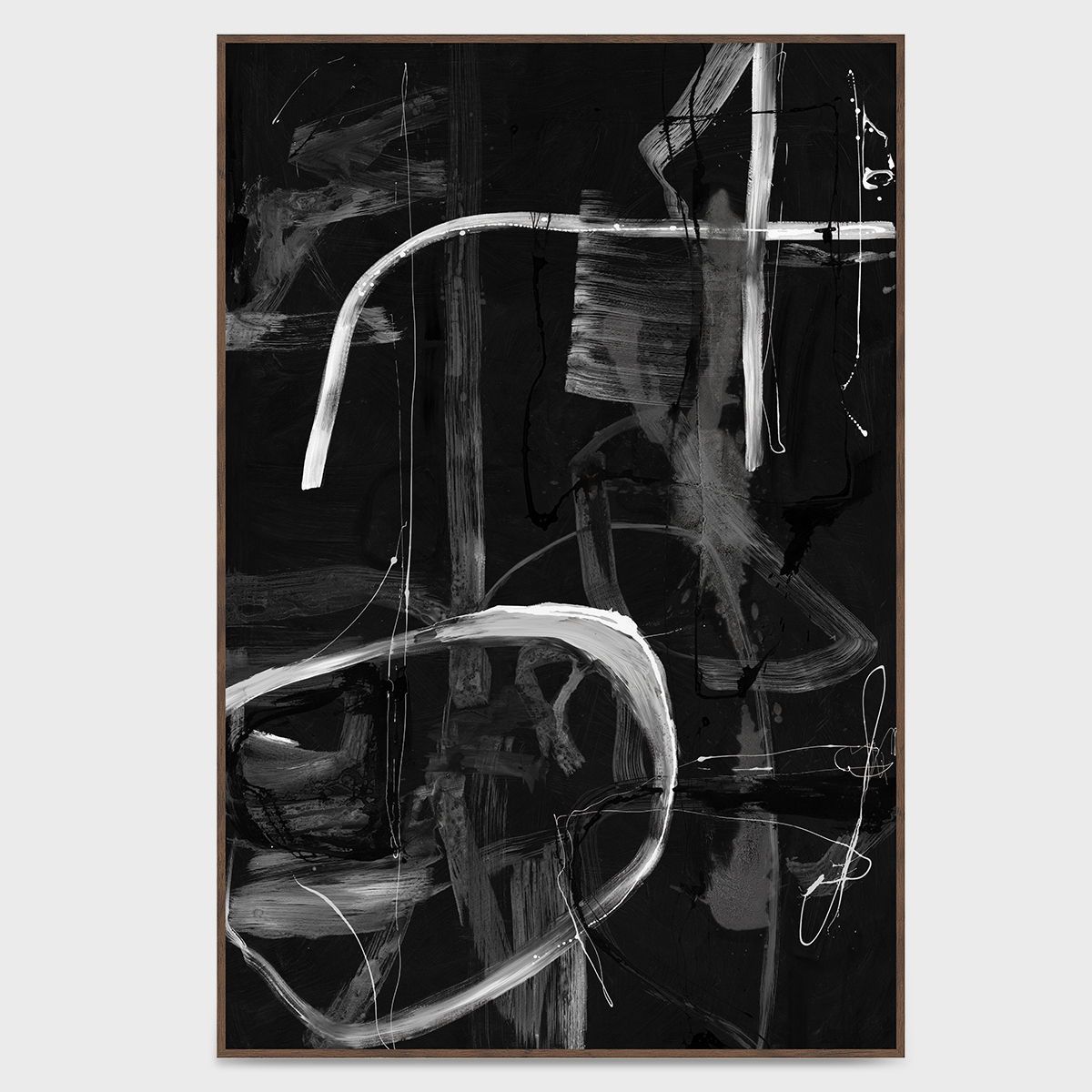 Yang - 30" x 40" Canvas Art - Black