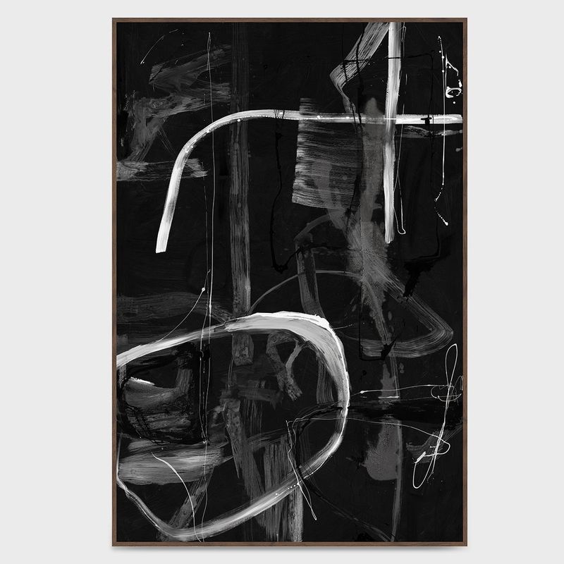 Yang - 30" x 40" Canvas Art - Black