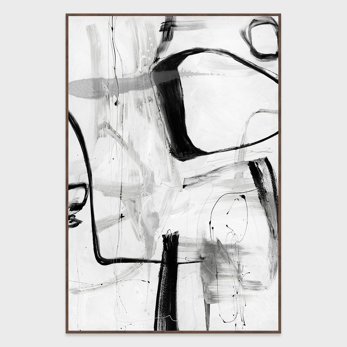 Yin - 40" x 60" Canvas Art - Black & White