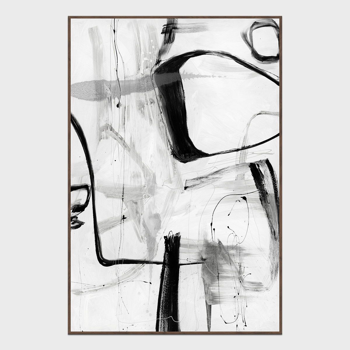 Yin - 48" x 72" Canvas Art - Black & White