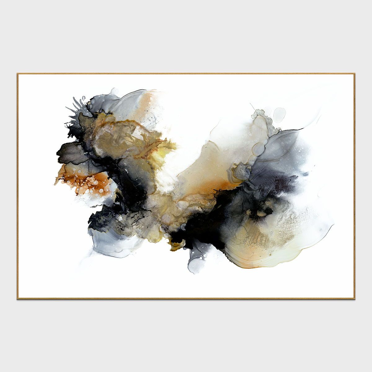 Rorschach - 60" x 40" Canvas Art - Dark Gray & White