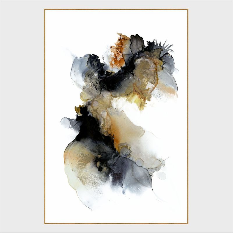 Rorschach - 72" x 48" Canvas Art - Dark Gray & White