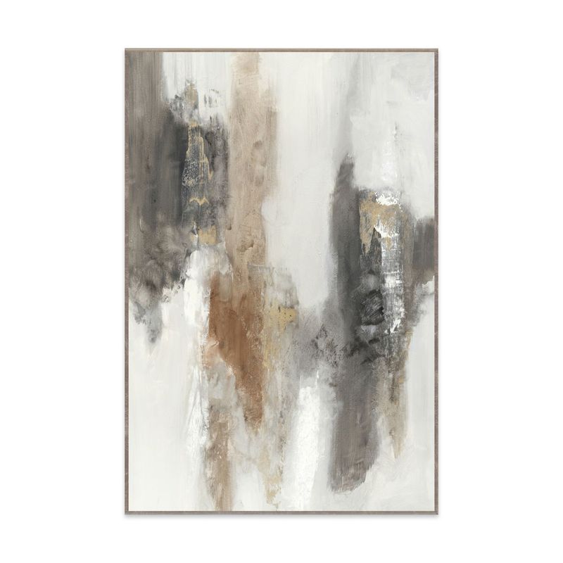Vision - 40" x 60" Canvas Art - Dark Gray & Pearl Silver