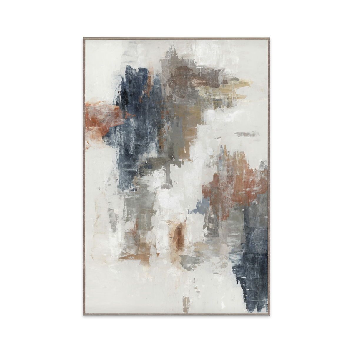 Brand New - 54" x 80" Canvas Art - Dark Gray & Blue