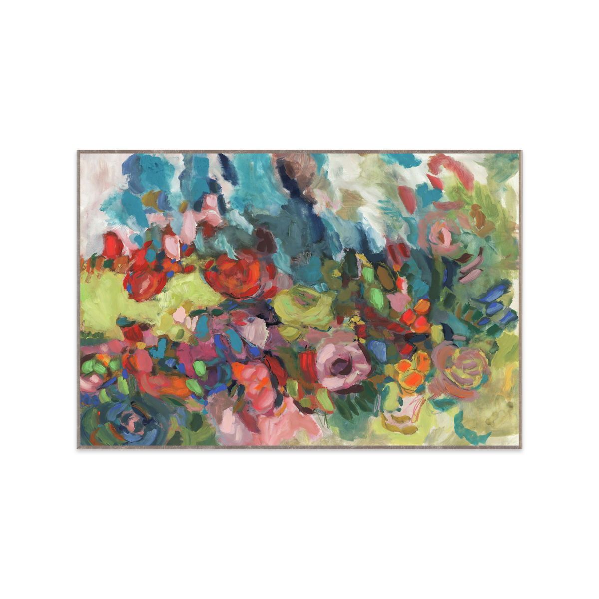 Ground Breaking - 72" x 48" Canvas Art - Blue & Red