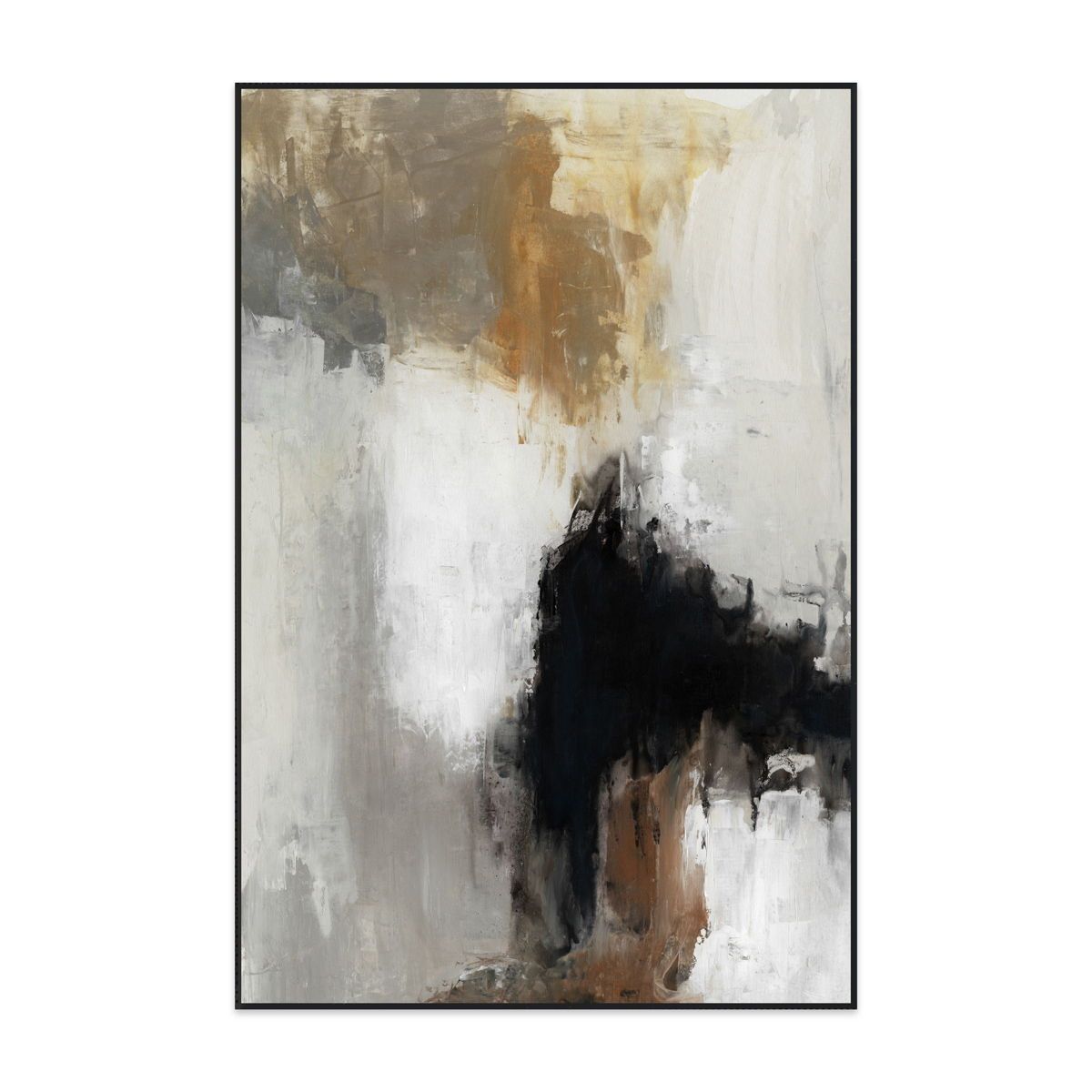 Hemisphere - 40" x 60" Canvas Art - Gray & Light Brown