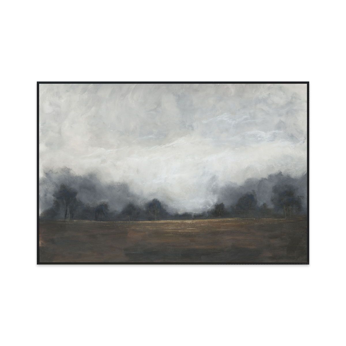 Night - 60" x 40" Canvas Art - Gray & Light Brown