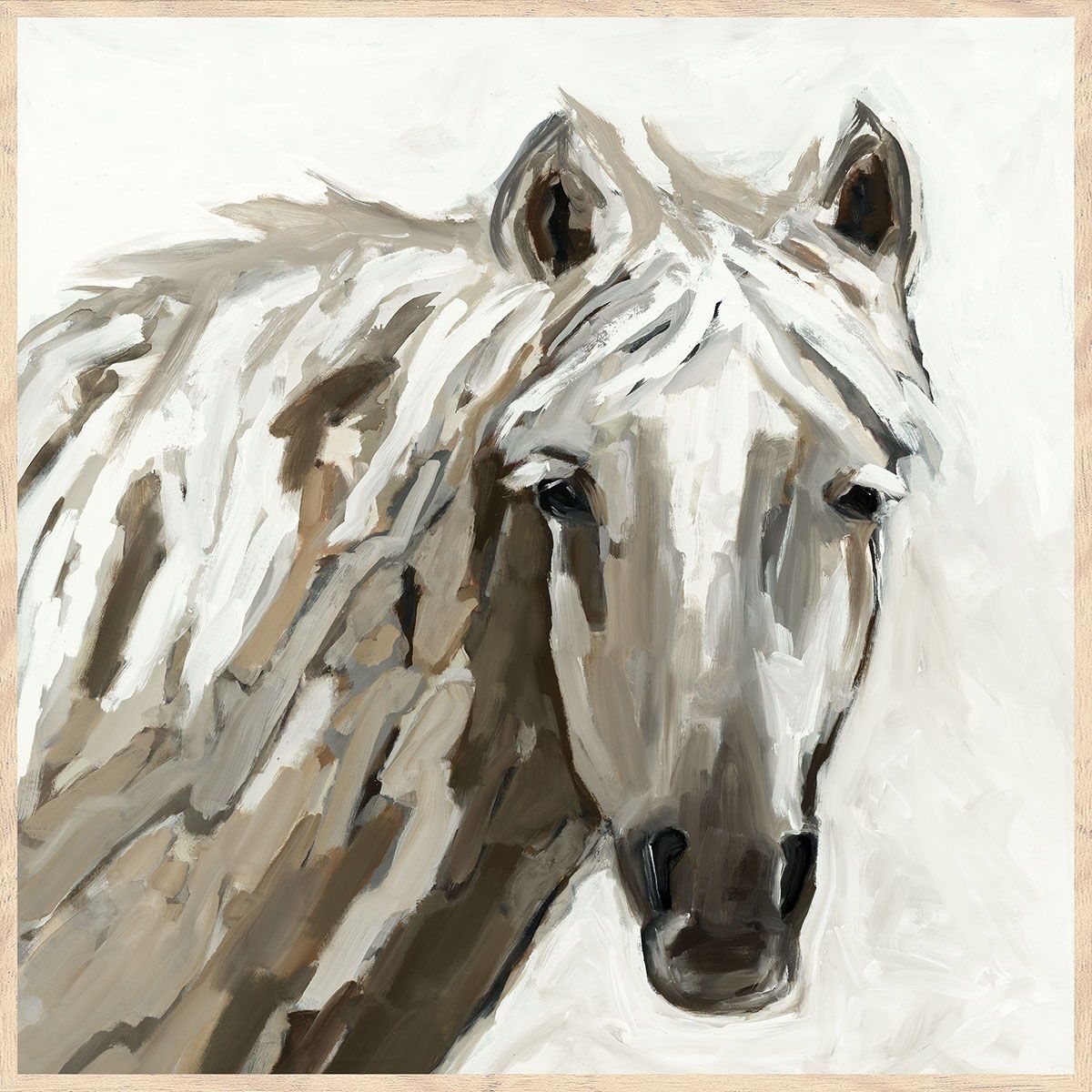 Bronco - Painting 36' x 36' By Buddy Whitlock - Oak Natural