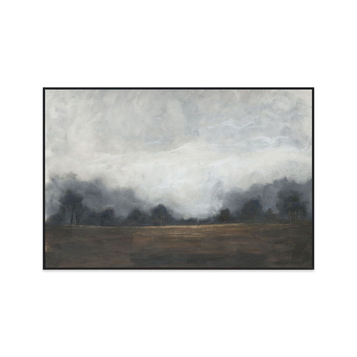 Night - 72" x 48" Canvas Art - Gray & Light Brown