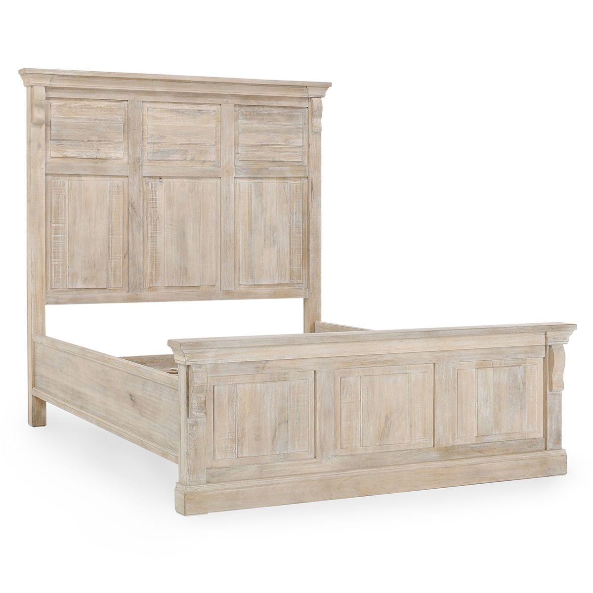 Adelaide - Eastern King Bed - Natural White Wash