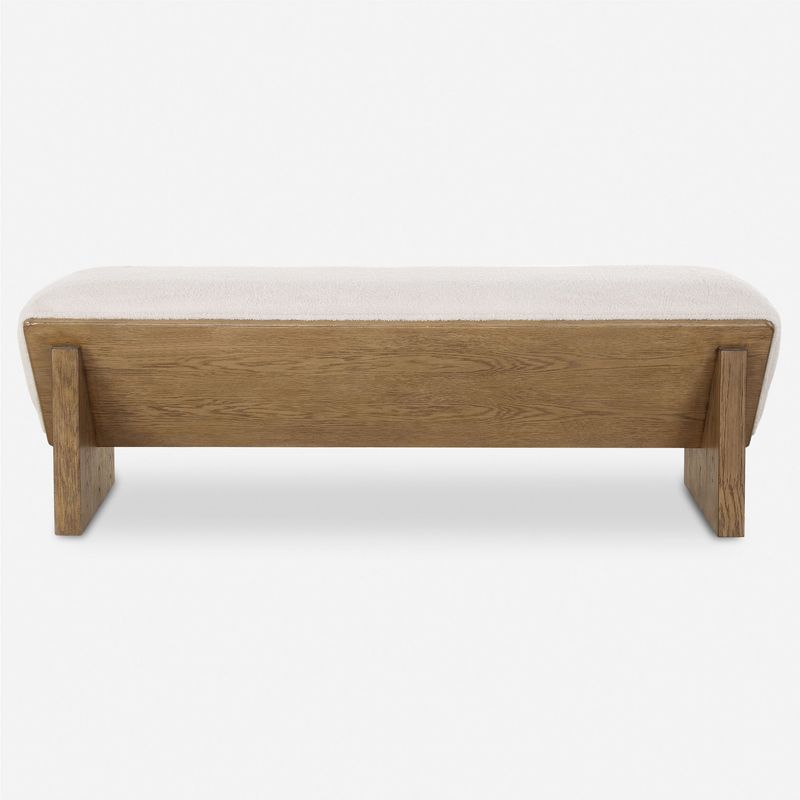 Wedged - Ivory Fabric Bench