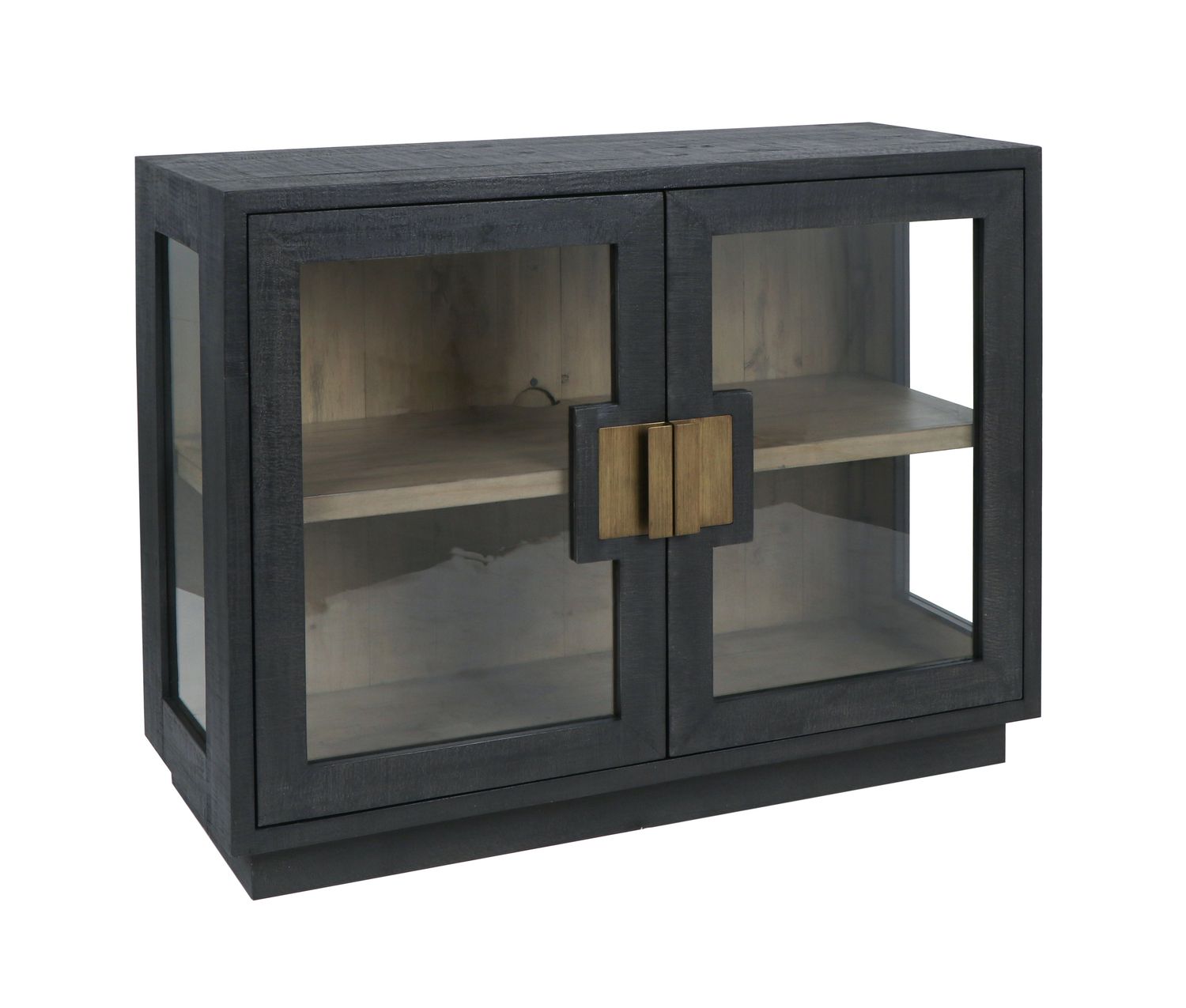 Larson - Reclaimed Pine 2 Door Cabinet - Antique Black