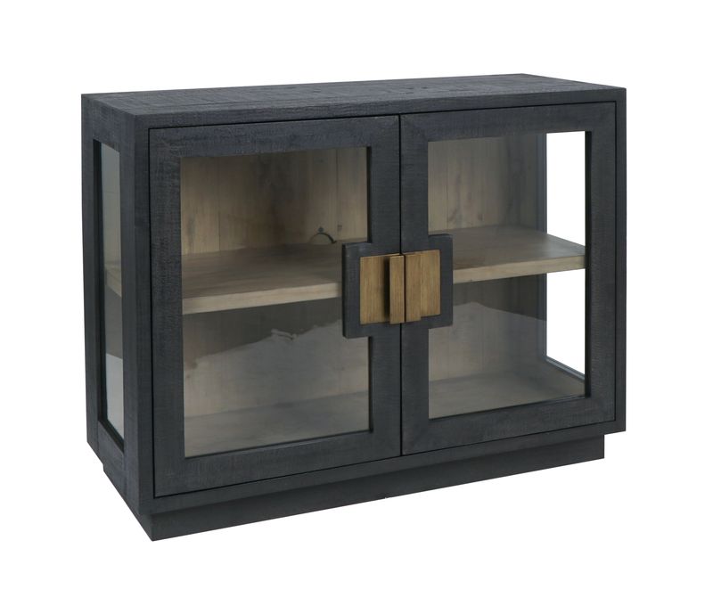 Larson - Reclaimed Pine 2 Door Cabinet - Antique Black