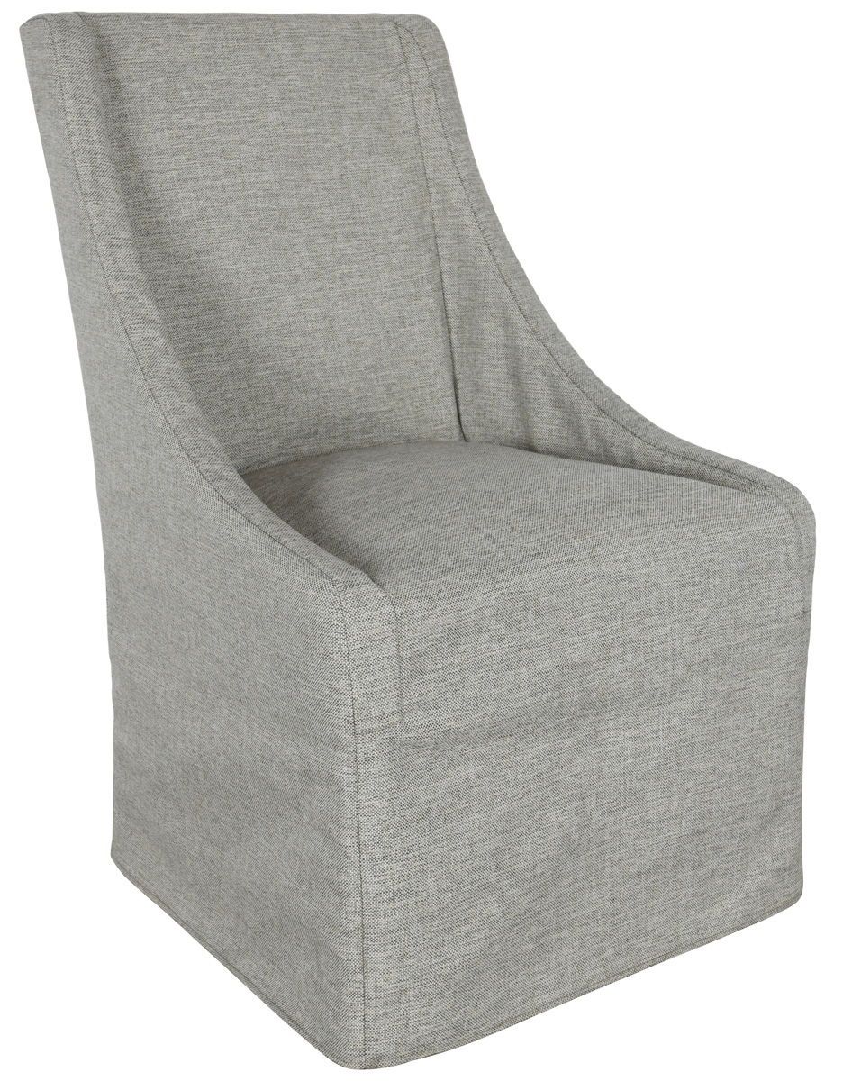Warwick - Upholstered Rolling Dining Chair - Gray