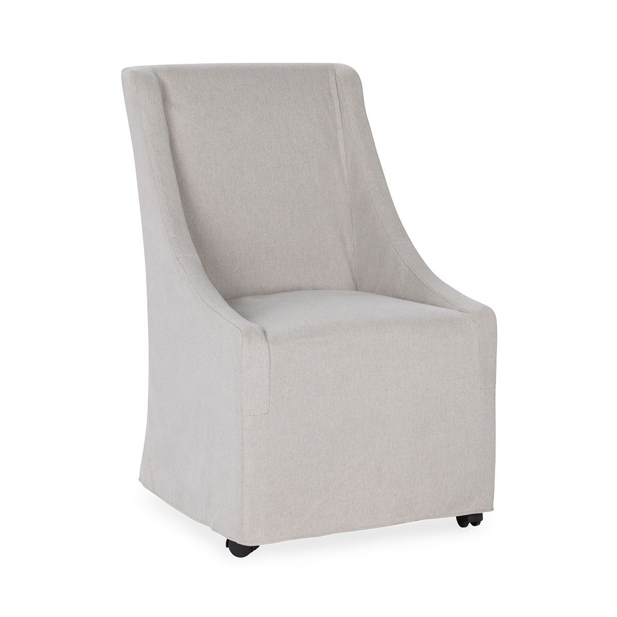 Warwick - Upholstered Rolling Dining Chair - Sandy Tan