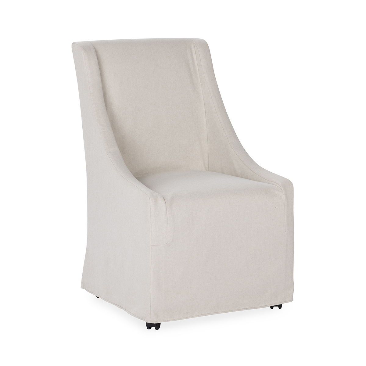 Warwick - Upholstered Rolling Dining Chair - Stone Beige