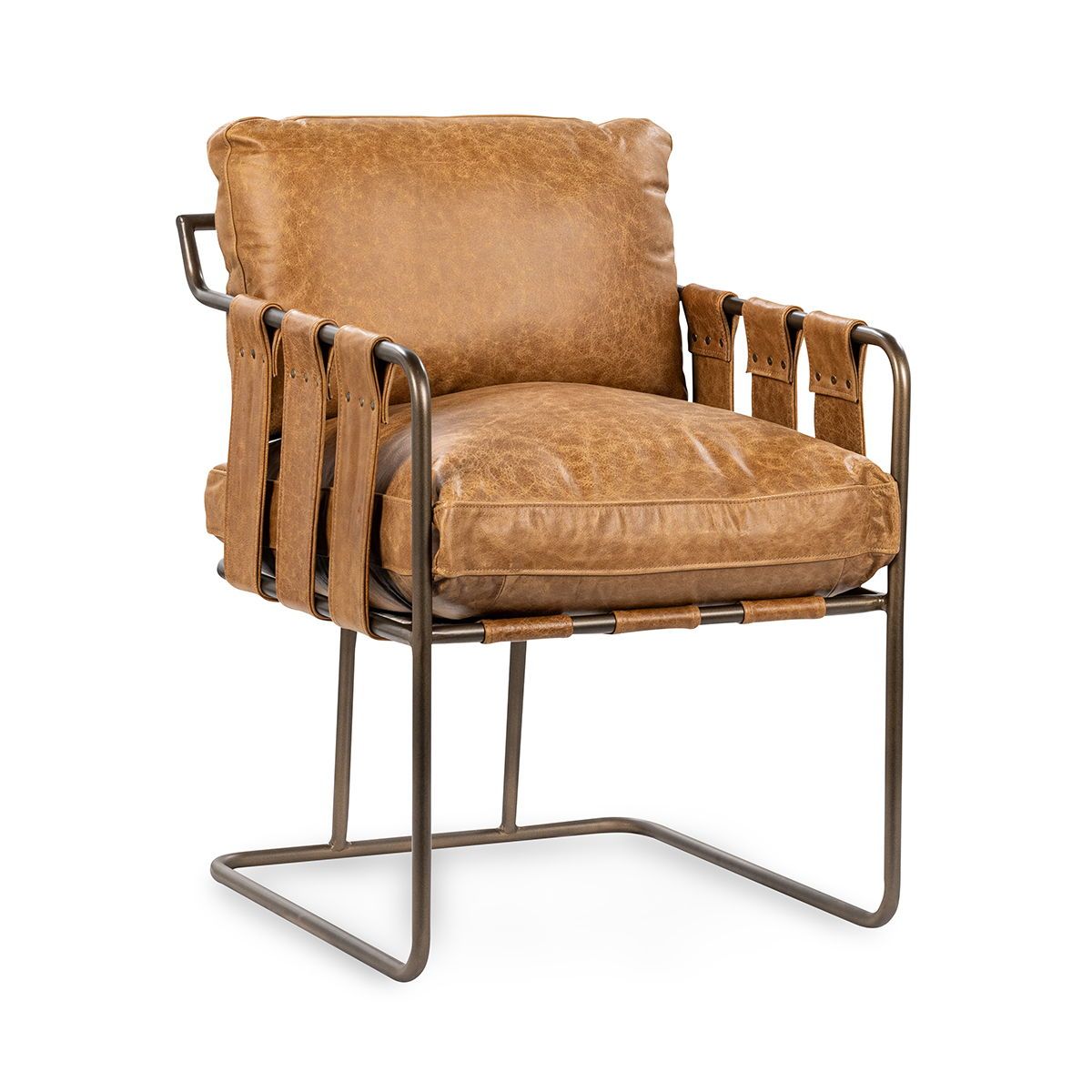 Strapling - Leather Dining Chair - Chestnut