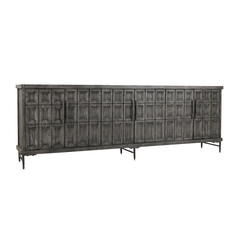 Willmark - 6 Door Iron Leg Sideboard - Dusty Black