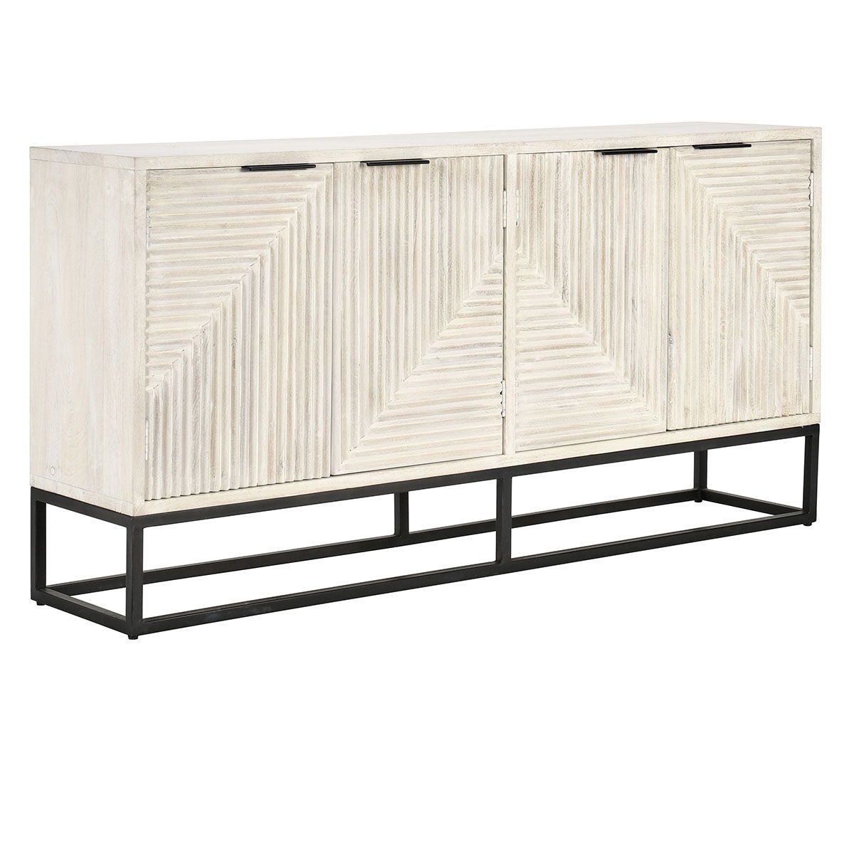 Flint - 4 Door Sideboard - White Wash