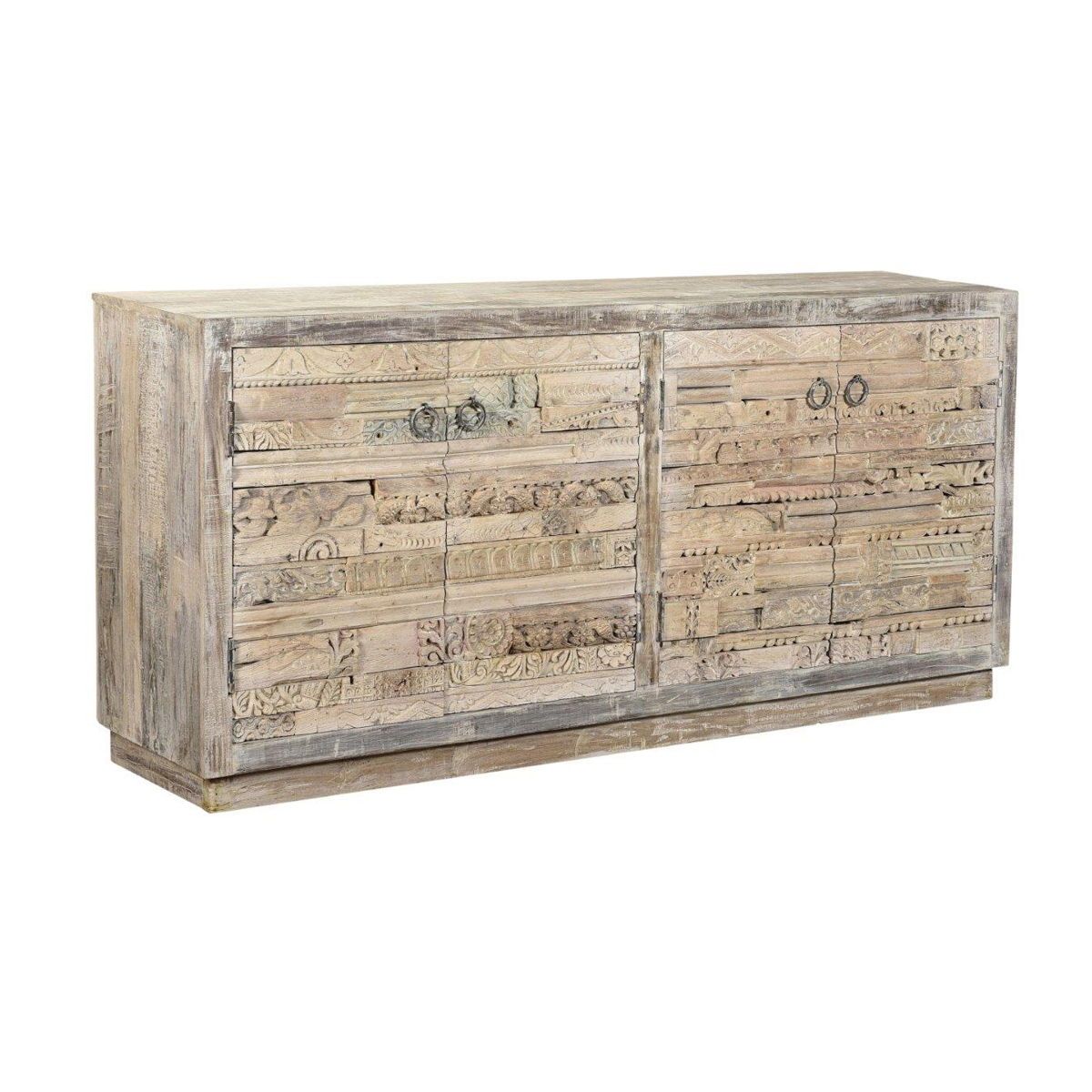 Alta - Carved Panel 4 Door Sideboard - Antique White