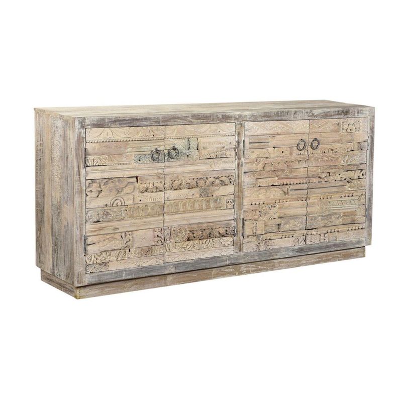 Alta - Carved Panel 4 Door Sideboard - Antique White