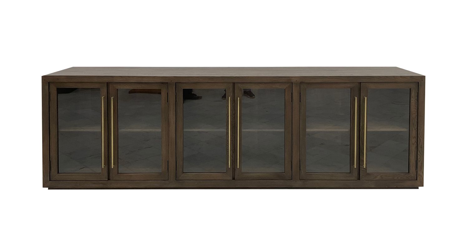 Bradley - Oak Wood 6 Door Cabinet - Cocoa Brown
