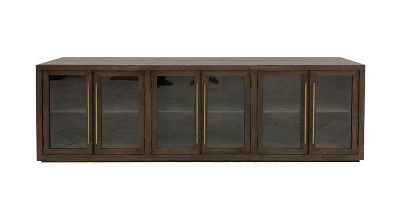 Bradley - Oak Wood 6 Door Cabinet - Cocoa Brown