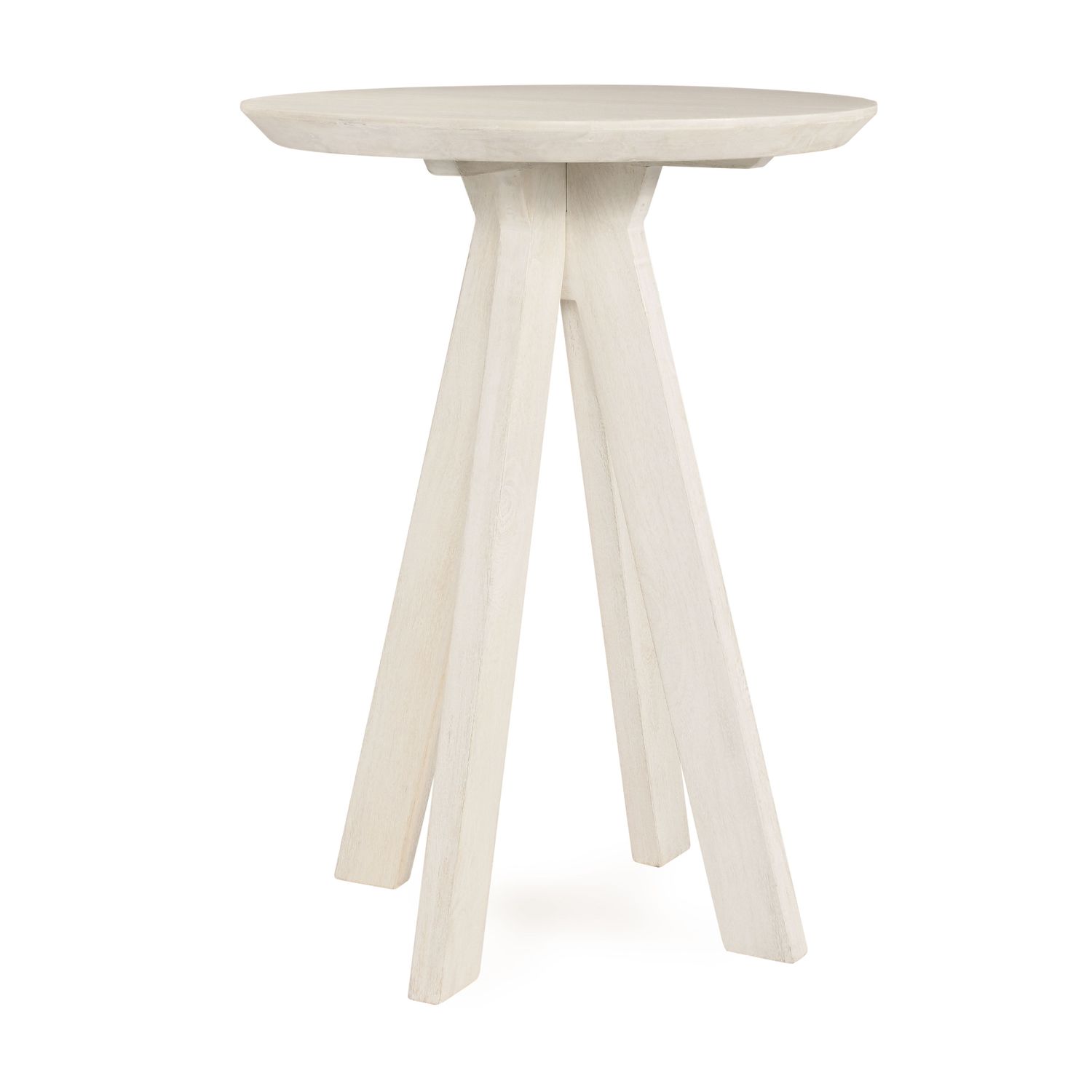 Rodrigo - Wood Round Bar Table - White Wash
