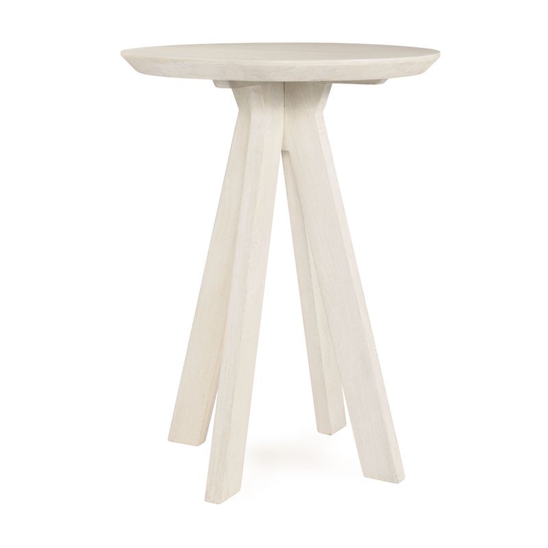 Rodrigo - Wood Round Bar Table - White Wash