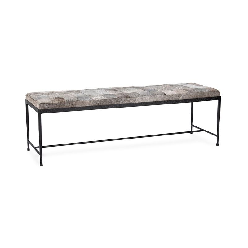 Achen - Hide 60" Bench - Sparrow Gray