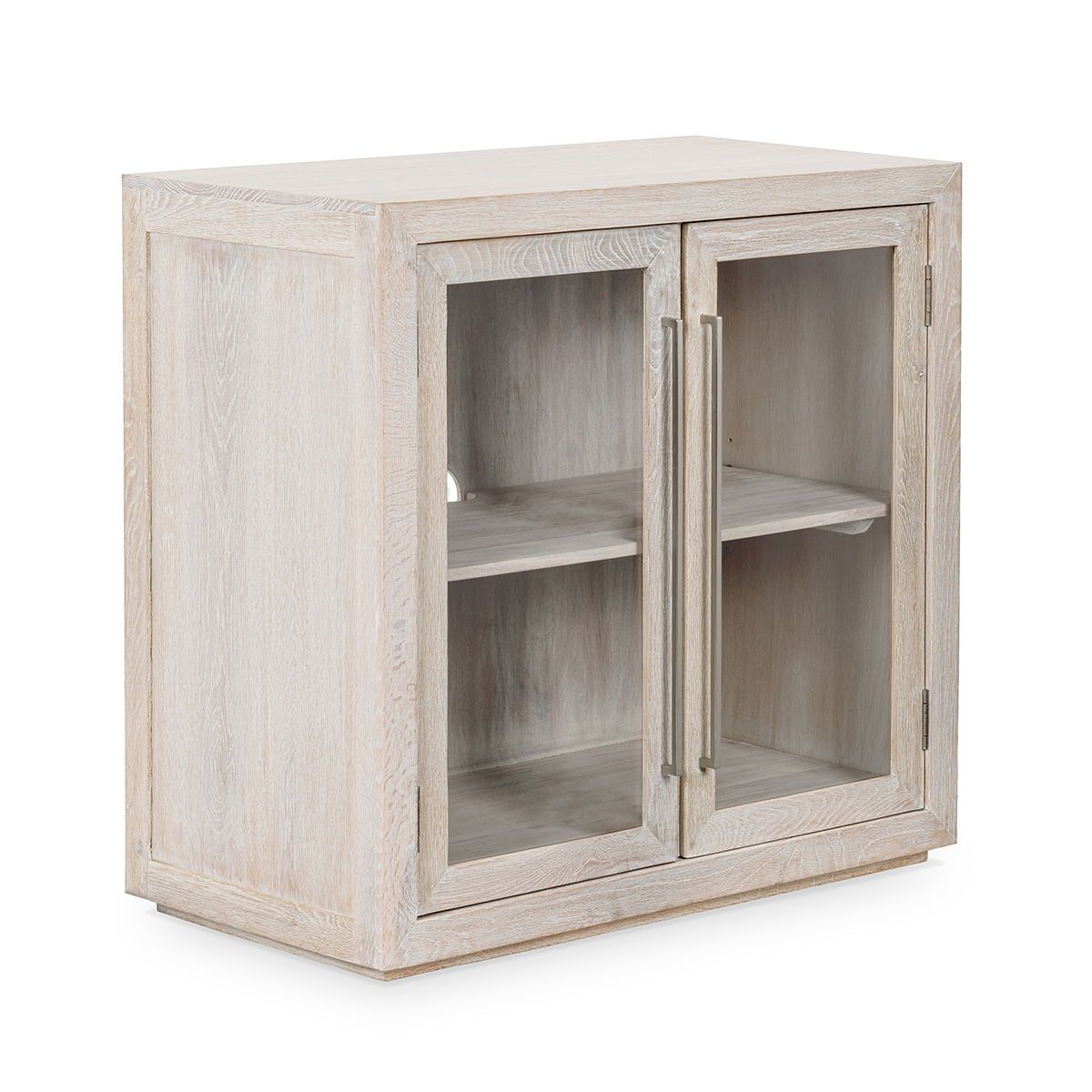 Bradley - Oak Wood 2 Door Cabinet - White Wash
