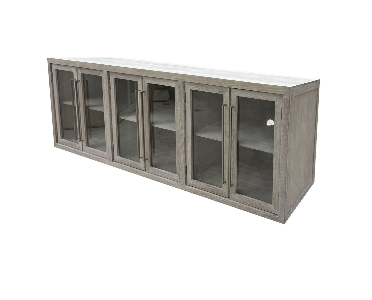 Bradley - Oak Wood 6 Door Cabinet - White Wash