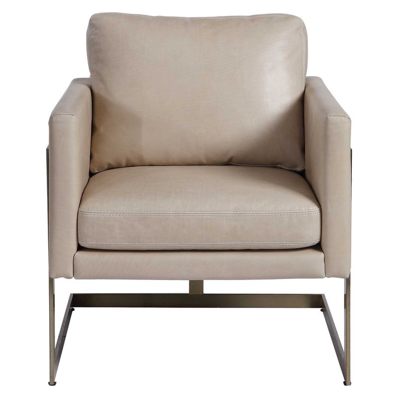 Alexandra - Accent Chair - Brass / Brown / White