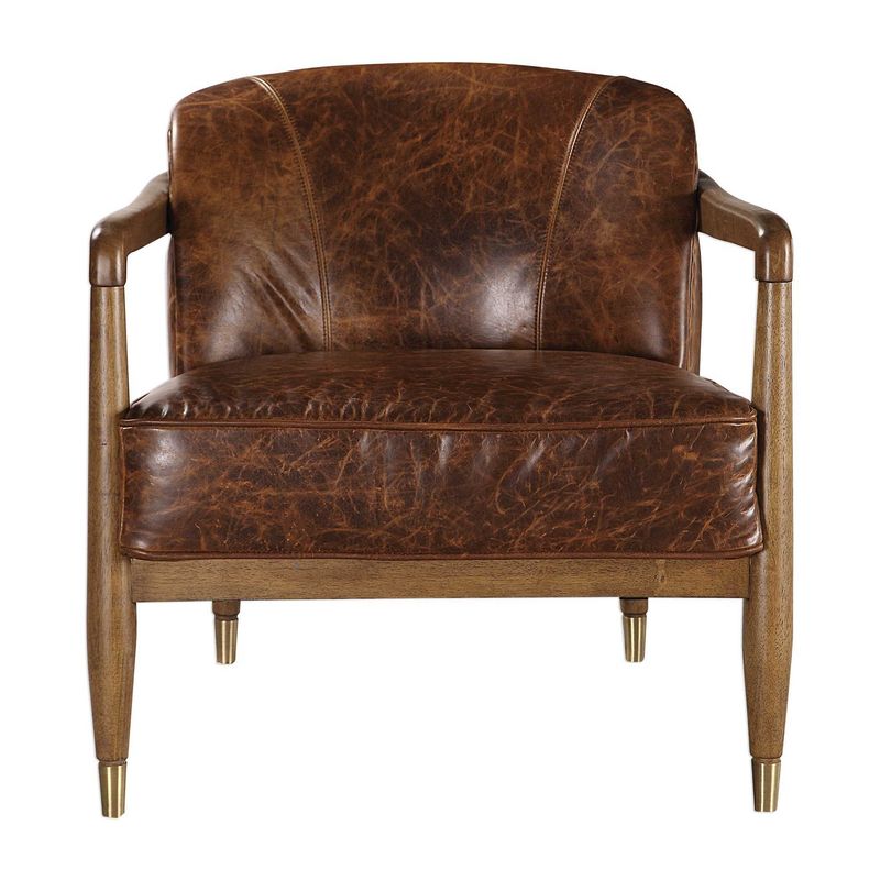 June - Accent Chair - Brown Leather