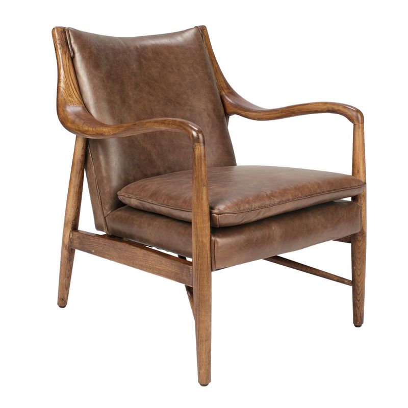 Kiannah - Club Chair - Medium Brown